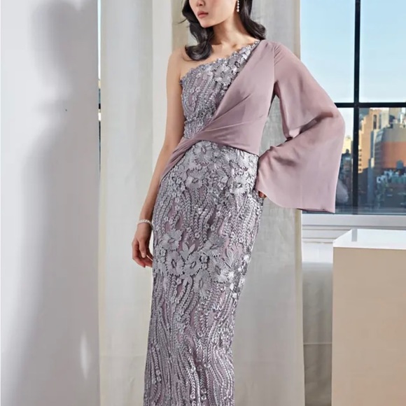 JS Collections like new Nordstrom Amari One-Shoulder Evening Gown JS COLLECTIONS - Picture 8 of 17